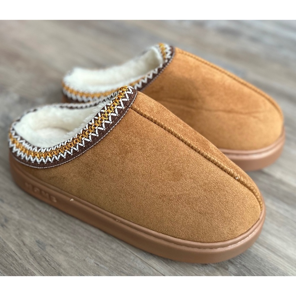 🆕 Brown Faux Suede Trendy Platform Slippers - Picture 4 of 13